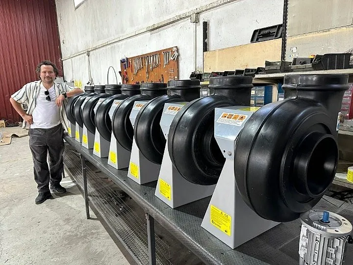 Radial Plastik Gövdeli Kimyasal Ortamlarda Kullanılan Fanlar